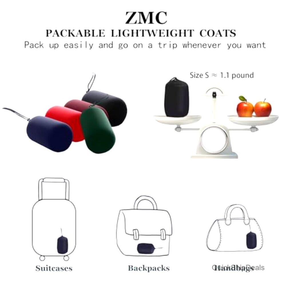 Lightweight Packable Puffer Coat with Detachable … - image 5